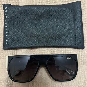 Quay Women’s Sunglasses - Black Frames - Gold Accents - Black Lenses Polarized